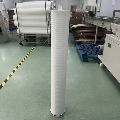 Cartucho de filtro plissado de grande fluxo industrial de PP com gama de micrões 1um-100um para pré-filtração de RO