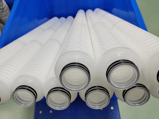Cartuchos de filtro de água plissados ​​PP de filtração RO OD 69 mm Comprimento 40 polegadas 1 mícron