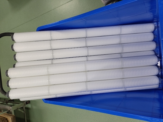 Cartuchos de filtro de água plissados ​​PP de filtração RO OD 69 mm Comprimento 40 polegadas 1 mícron
