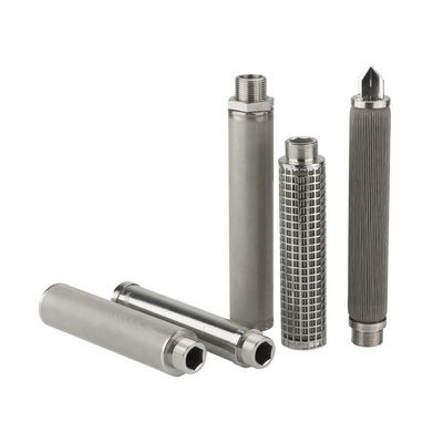 Cartucho de filtro metálico da série PHSV com costelas de soldagem em espiral e fio em forma de V para filtragem de alta resistência