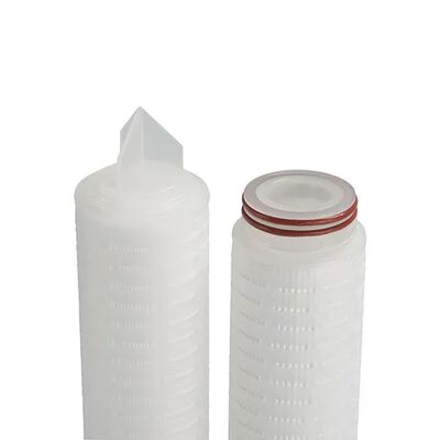 Cartucho de filtro de membrana de PTFE com 0,01um de intercepção de partículas sólidas e 99,99% de eficiência para filtragem de gás de alto fluxo
