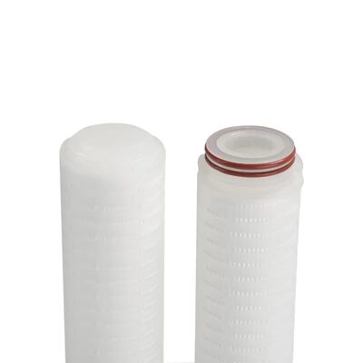 Cartucho de filtro de membrana de PTFE com 0,01um de intercepção de partículas sólidas e 99,99% de eficiência para filtragem de gás de alto fluxo