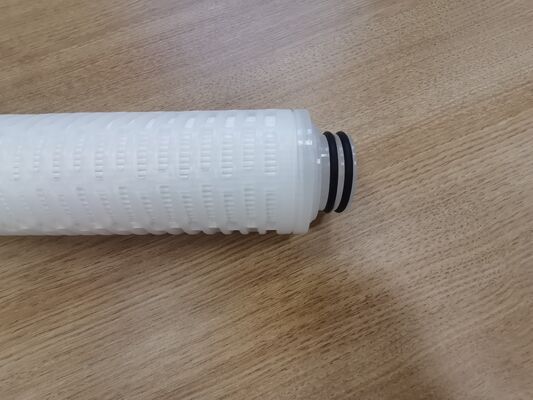 Cartucho de filtro plissado de PTFE de 40 polegadas com membrana de PTFE para filtração de líquidos químicos de alta taxa de fluxo e de alta pureza