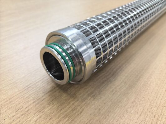 Cartucho de filtro plissado de aço inoxidável 316L com grande área de filtração e resistência a altas temperaturas