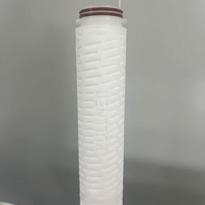 Cartucho de filtro de polipropileno plissado de alta densidade de 20 polegadas com filtração de micrões de 0,1-20um
