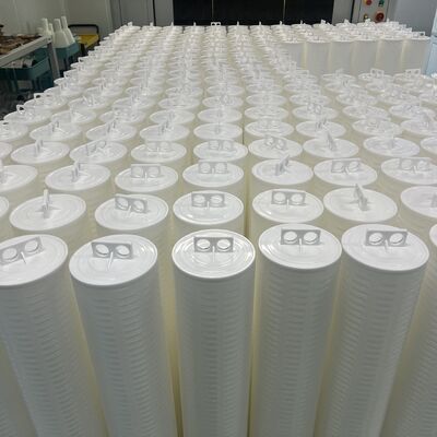 Cartucho de filtro plissado de grande fluxo industrial de PP com gama de micrões 1um-100um para pré-filtração de RO