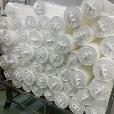 Cartucho de filtro plissado de grande fluxo industrial de PP com gama de micrões 1um-100um para pré-filtração de RO