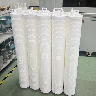 Cartucho de filtro de alto fluxo da série PHFM de 6,5 polegadas de diâmetro Filtro de pré-filtração RO plissado com grande área de fluxo