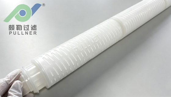 Cartucho de filtro de membrana PES de alto fluxo de 40 polegadas e 0,22 um para filtragem final de alimentos e bebidas