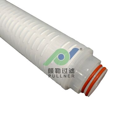 Cartucho de filtro plissado de PTFE de 40 polegadas com silicone vermelho para filtragem de líquidos químicos e de alta pureza com alta taxa de fluxo