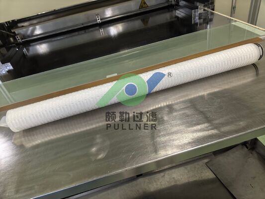 Cartucho de filtro plissado de PTFE de 40 polegadas com silicone vermelho para filtragem de líquidos químicos e de alta pureza com alta taxa de fluxo